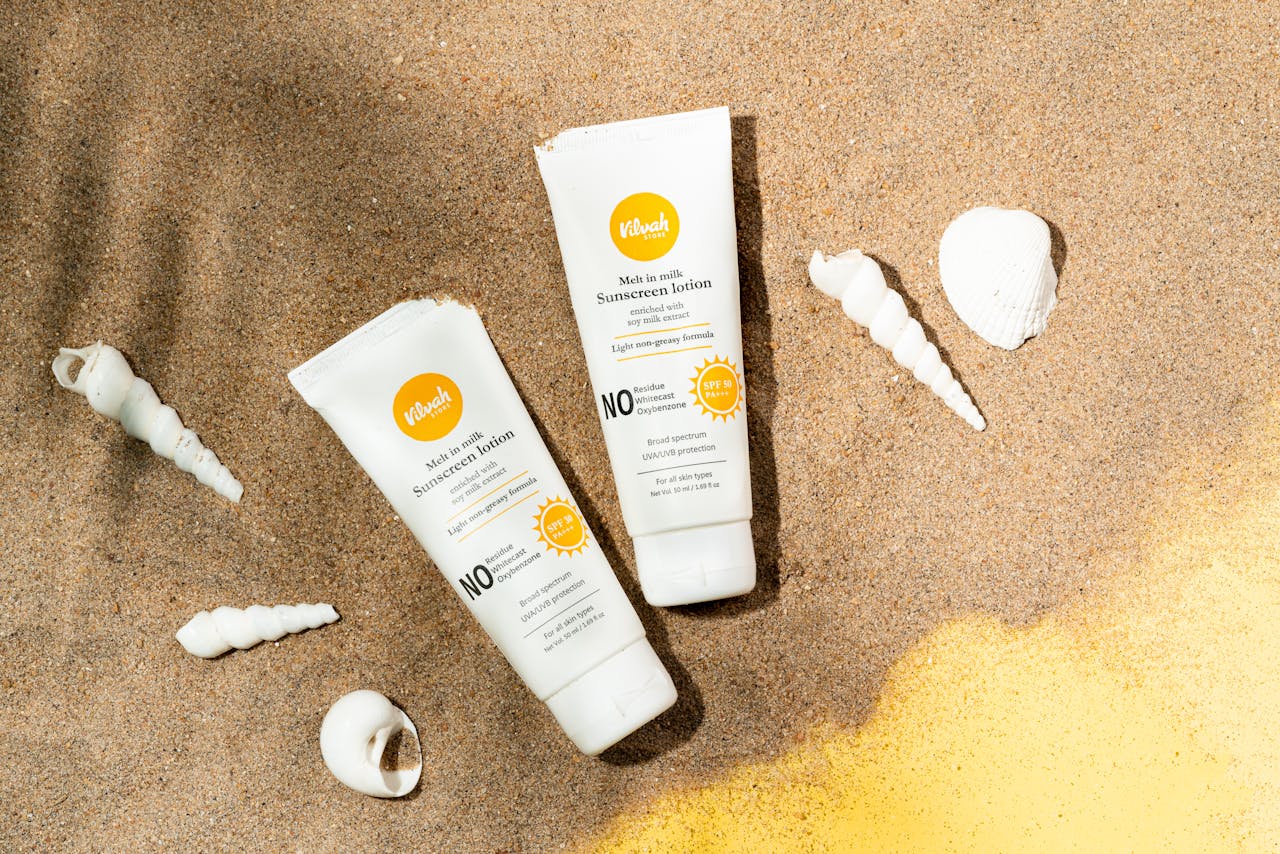 Sunscreen on the beach