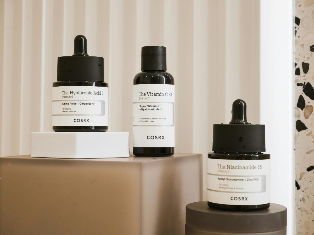 Niacinamide and Hyaluronic Acid on display